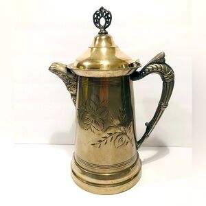 Antique Rodgers Silver Quadruple Coffee Pot with Lid 23.5” Tall
